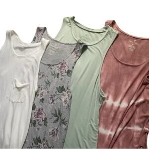 American Eagle Outfitters Tank Tops - White, Floral Gray, Green, Pink Tie-Dye